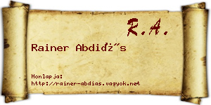 Rainer Abdiás névjegykártya